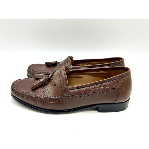 Brass Boots Walking Glove Brown Tassel Shoes Sz 9.5 W Sheepskin Lining 93392 - Picture 9 of 16